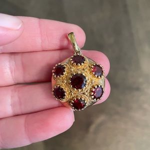Technibond Garnet and Vermeil Enhancer Pendant